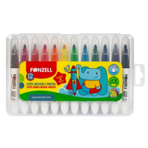 ماژیک 12 رنگ قابل شستشو جعبه پلاستیکی فونزل